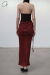BASERANGE Cotton/Rib Canvas Skirt SKBP-RIB-AU23 Burgundy